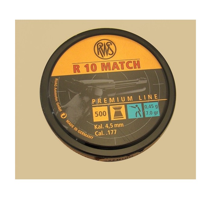 RWS PIOMBINO DIABOLO R10 MATCH 4.50mm 0.45g BLU *Conf. da 500pz* 