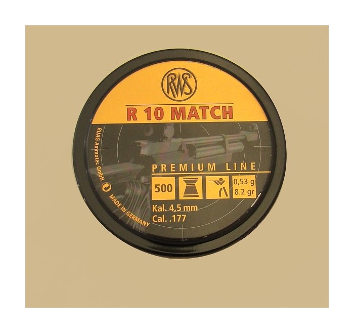 RWS PIOMBINO DIABOLO R10 MATCH 4.50mm 0.53g *Conf. da 500pz* 