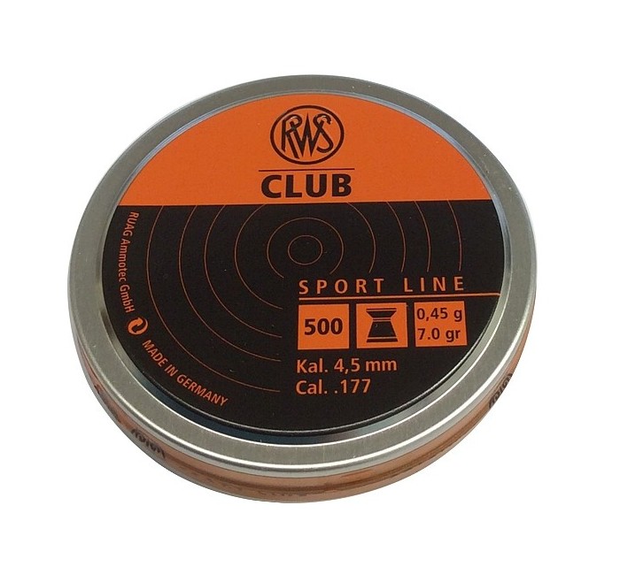RWS PIOMBINO DIABOLO CLUB 4,5mm 0,45g *Conf. da 500pz* 