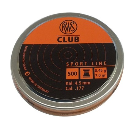 RWS PIOMBINO DIABOLO CLUB 4,5mm 0,45g *Conf. da 500pz* 