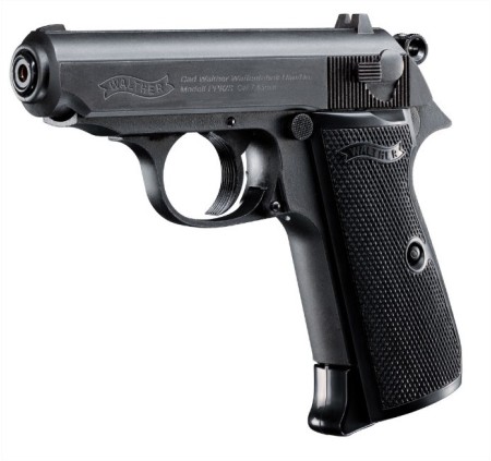 UMAREX WALTHER PISTOLA PPK/S NERA CO2 -7,5J CAL. 4,5 C.N. 86 e C.N. 275 