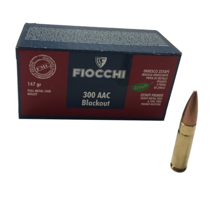 FIOCCHI CARTUCCE CAL. 300 AAC BLACKOUT FMC 147grs *Conf. da 50pz* 