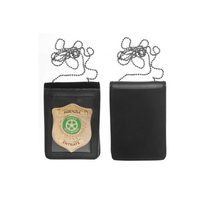 VEGA PORTA PLACCA IN PELLE VERTICALE NERO