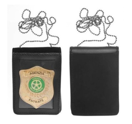 VEGA PORTA PLACCA IN PELLE VERTICALE NERO