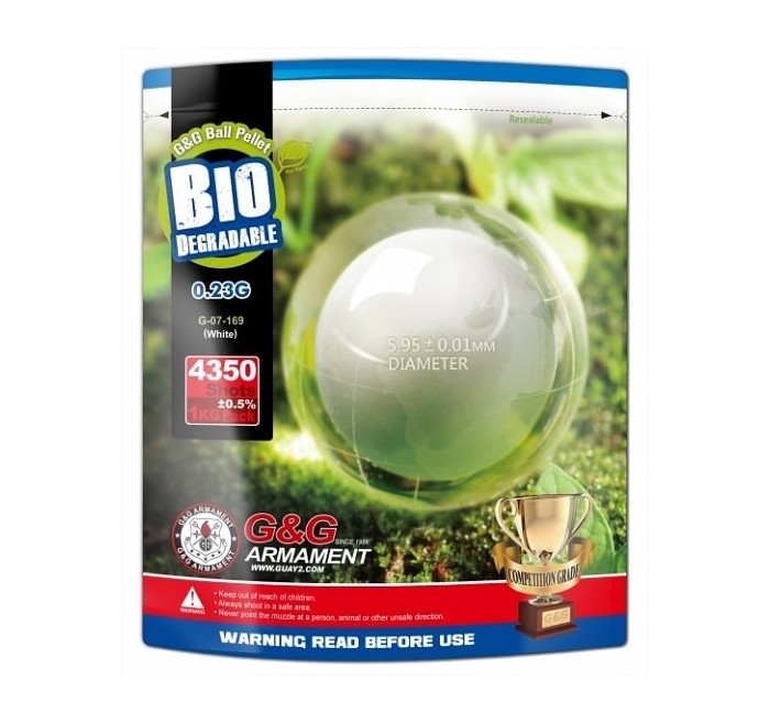 G&G PALLINI BIODEGRADABILI 0.23g BIANCHI 4350 BB (1KG)