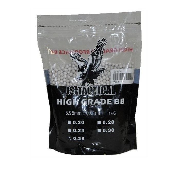 JS TACTICAL PALLINI 0.25 BIANCHI 1KG. (4000bb)