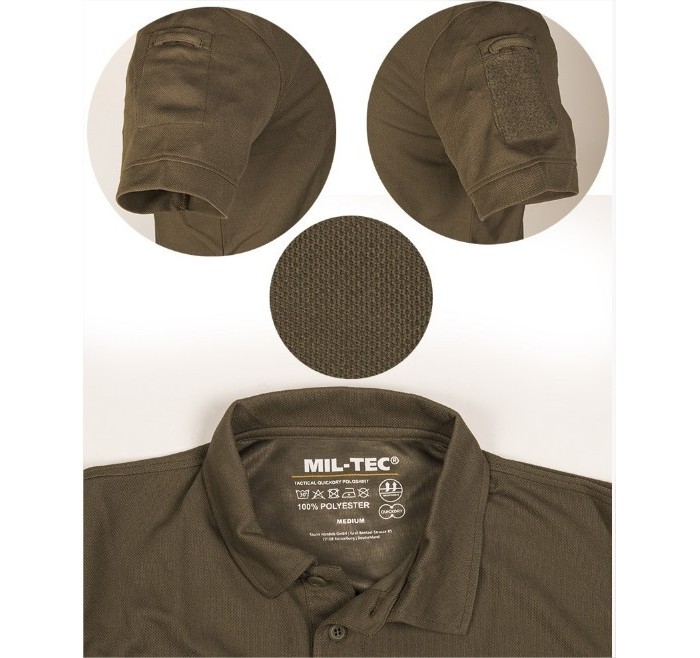 MILTEC MAGLIA POLO TACTICAL QUICK DRY DARK COYOTE