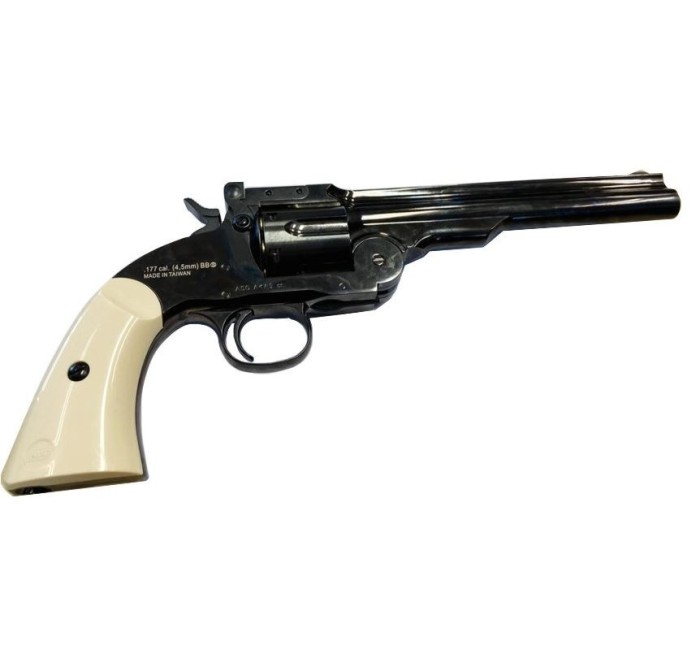 ASG PISTOLA/REVOLVER SCHOFIELD CO2 -7,5J CAL 4,5 GRIP EFFETTO AVORIO C.N. 00026bnp