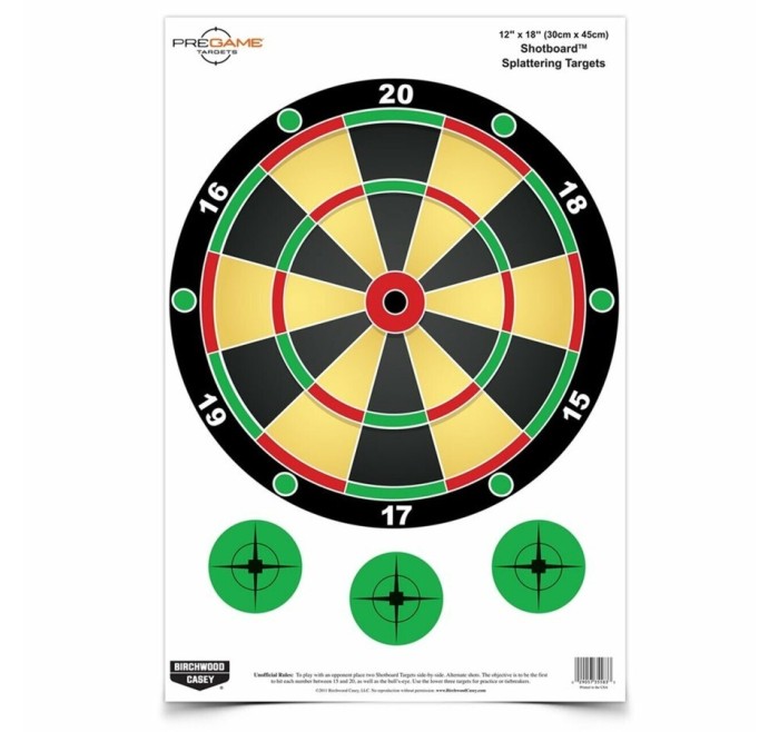 BIRCHWOOD BERSAGLI TARGA PREGAME FRECCETTE 12"X18" *Conf. 8pz*