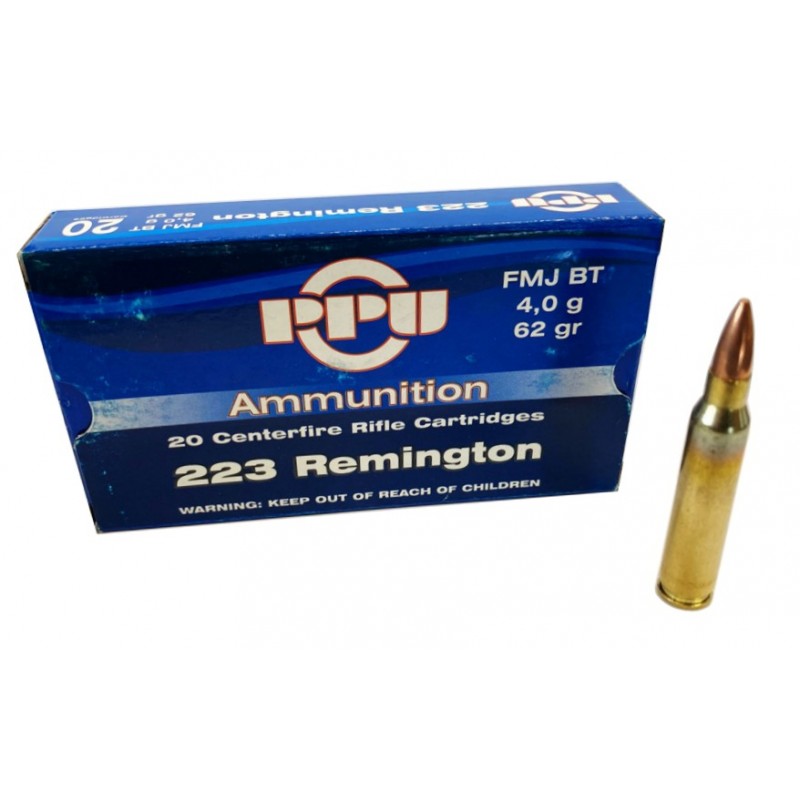 PPU PARTIZAN CARTUCCE CAL. 223 REM FMJ BT 62grs *Conf. da 20pz*