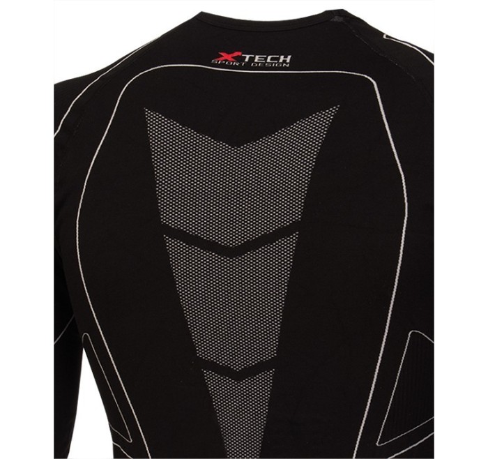 XTECH MAGLIA TECNICA RACE3 GIROCOLLO MANICA LUNGA NERO