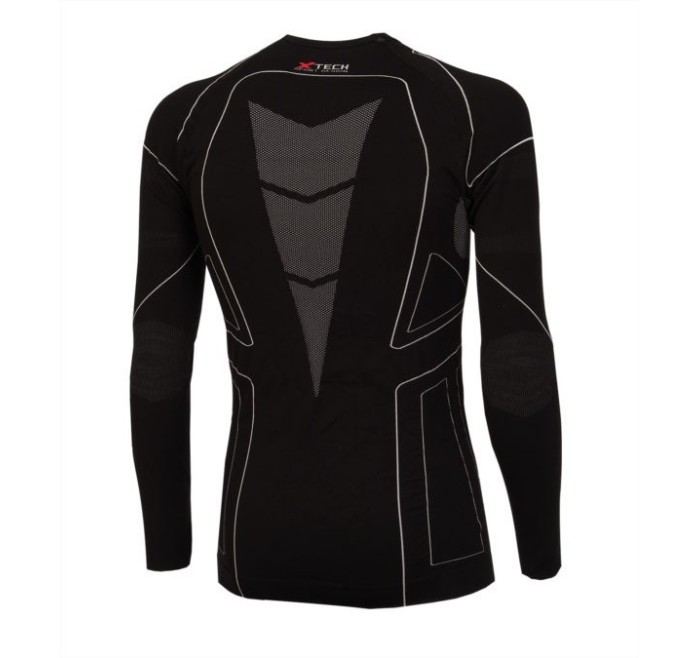 XTECH MAGLIA TECNICA RACE3 GIROCOLLO MANICA LUNGA NERO