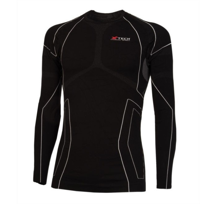 XTECH MAGLIA TECNICA RACE3 GIROCOLLO MANICA LUNGA NERO