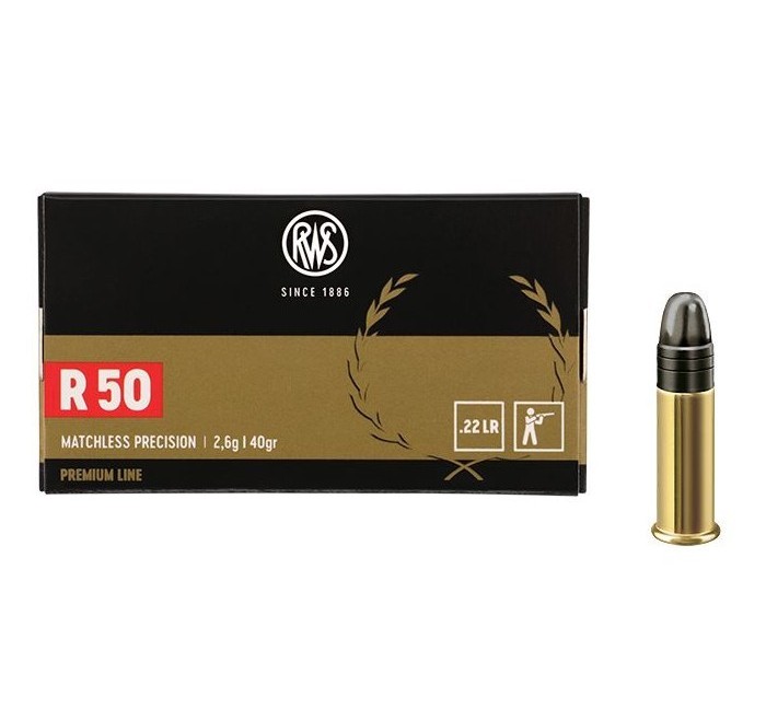 RWS CARTUCCE CAL .22LR R50 SUPER MATCH 40grs *Conf. da 50pz* 