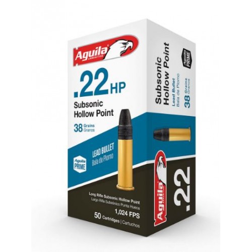 AGUILA CARTUCCE CAL .22LR SUBSONIC HP 38grs *Conf. 50pz*