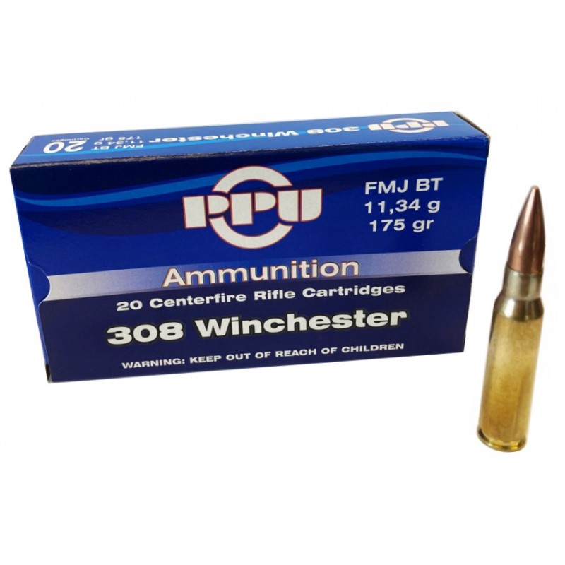 PPU PARTIZAN CARTUCCE CAL. 308 WIN FMJ BT 175grs *Conf. da 20pz*
