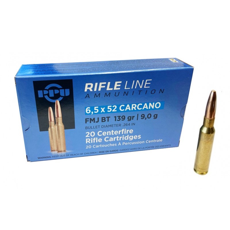 PPU PARTIZAN CARTUCCE CAL. 6,5x52 CARCANO FMJ BT 139grs *Conf. da 20pz*