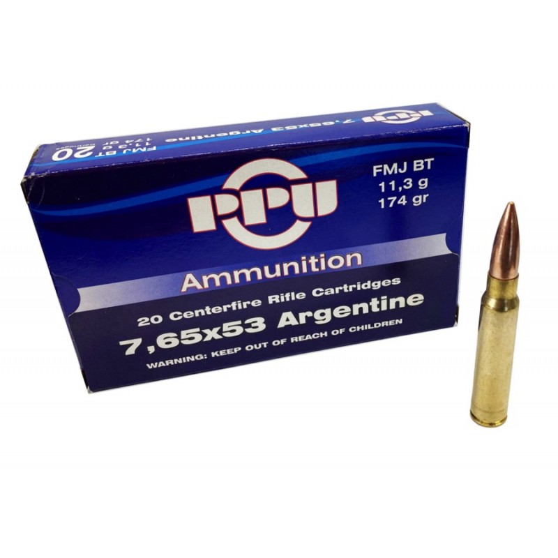 PPU PARTIZAN CARTUCCE CAL. 7.65x53 FMJ BT 174grs *Conf. da 20pz*