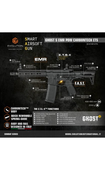 EVOLUTION FUCILE SOFTAIR GHOST S EMR PDW CARBONTECH ETS