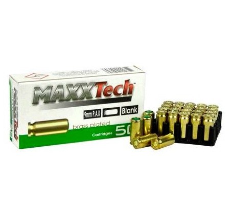 FIOCCHI MAXXTECH CARTUCCE 9mm A SALVE PER ARMI BLANK 1.4S *Conf. da 50pz*