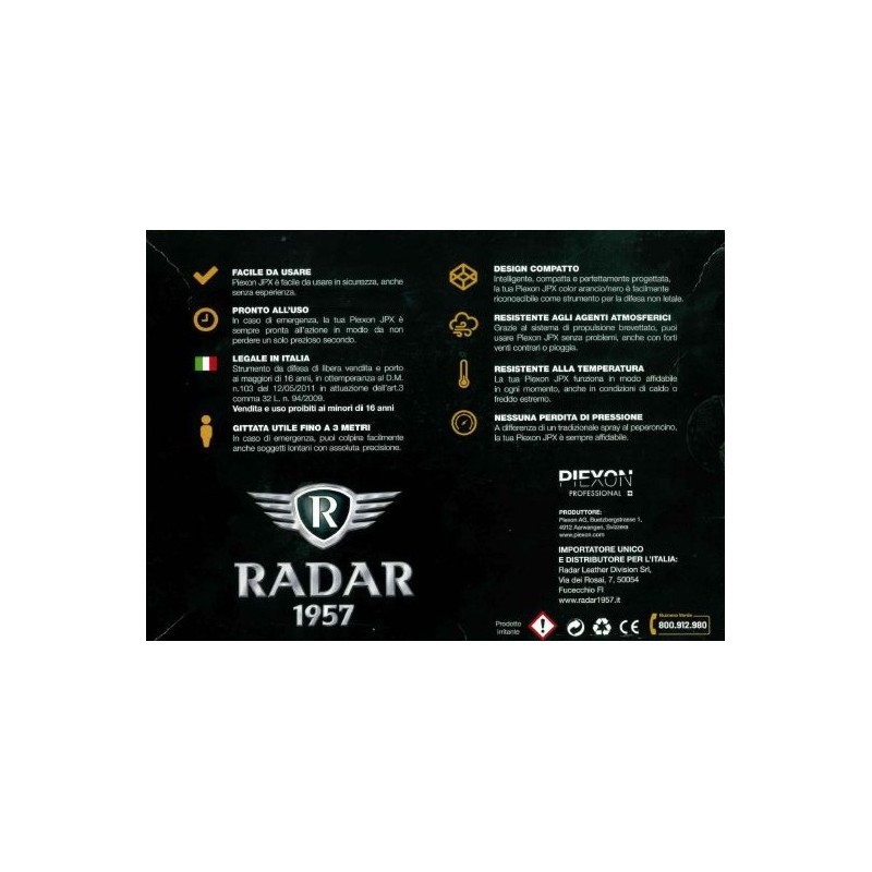 PIEXON PISTOLA AUTODIFESA CON SPRAY AL PEPERONCINO JPX6 KIT CON VALIGETTA