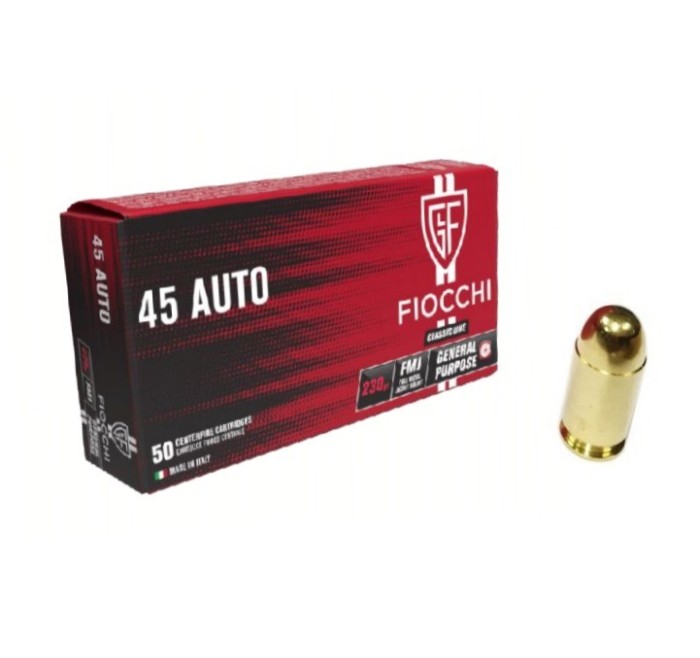 FIOCCHI CARTUCCE CAL. 45 ACP FMJ 230grs *Conf. da 50pz*