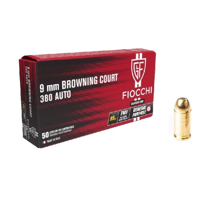 FIOCCHI CARTUCCE CAL. 380 AUTO FMJ 95grs *Conf. da 50pz* 