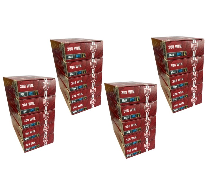 FIOCCHI CARTUCCE CAL. 308 WIN 147grs FMJ *Conf. da 20pz*