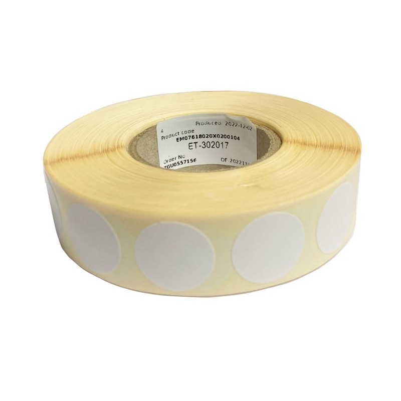 EEMANN TECH BOLLINI ADESIVI BIANCHI 20mm *Rotolo da 2000pz*