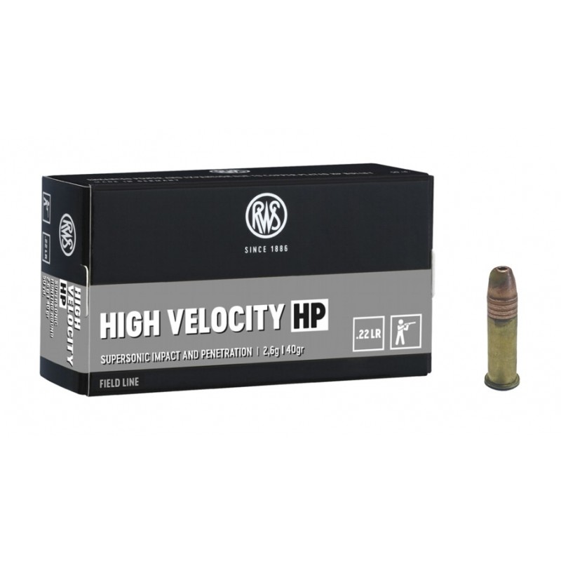 RWS CARTUCCE CAL .22LR HIGH VELOCITY HP 40grs SUPERSONICHE *Conf. da 50pz*