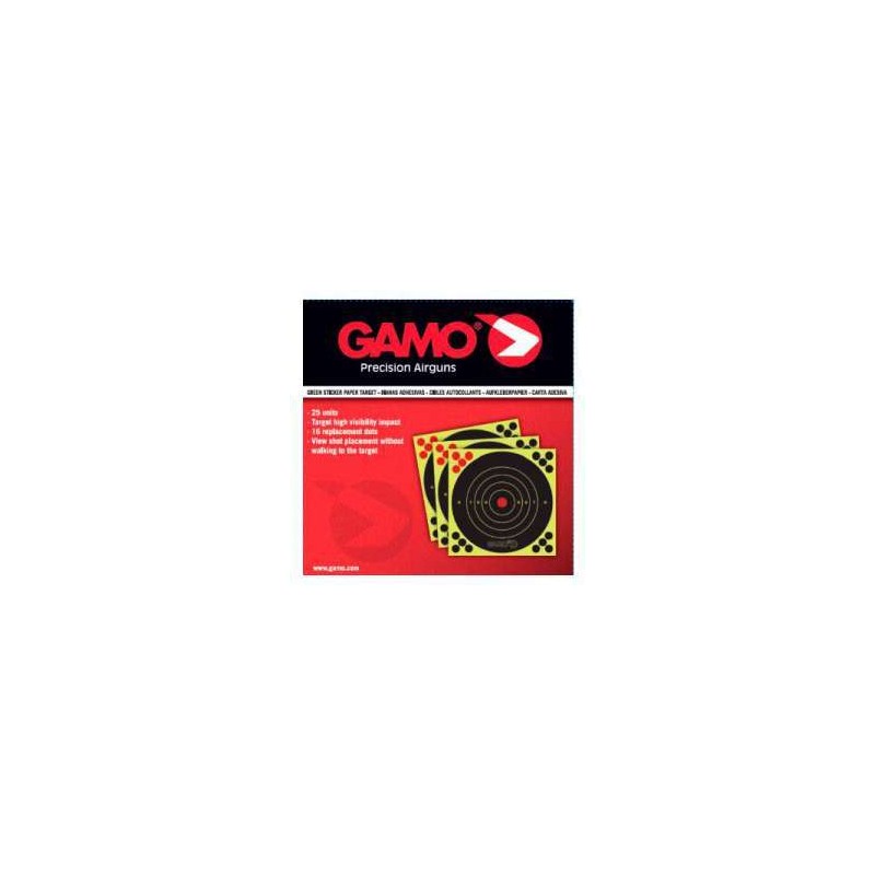 GAMO BERSAGLI/CENTRI ADESIVI REATTIVI VERDI 8" *Conf. da 25pz*