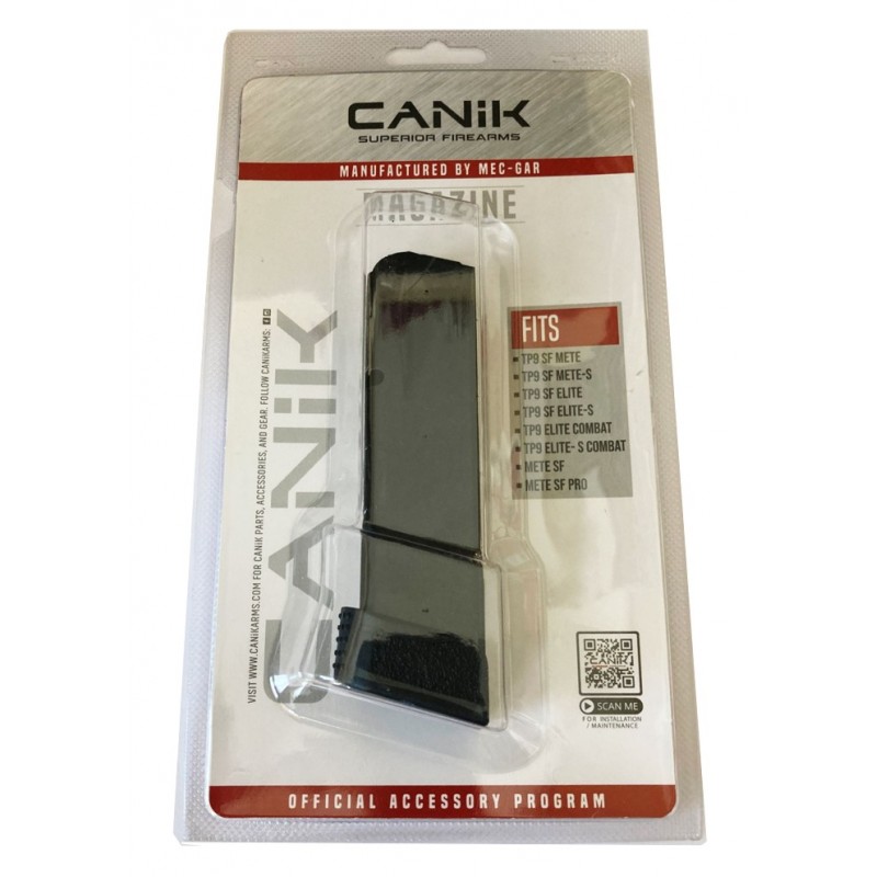 CANIK CARICATORE PER PISTOLA TP9 SF/COMBAT ELITE/METE CAL. 9mm CON PAD 18 COLPI