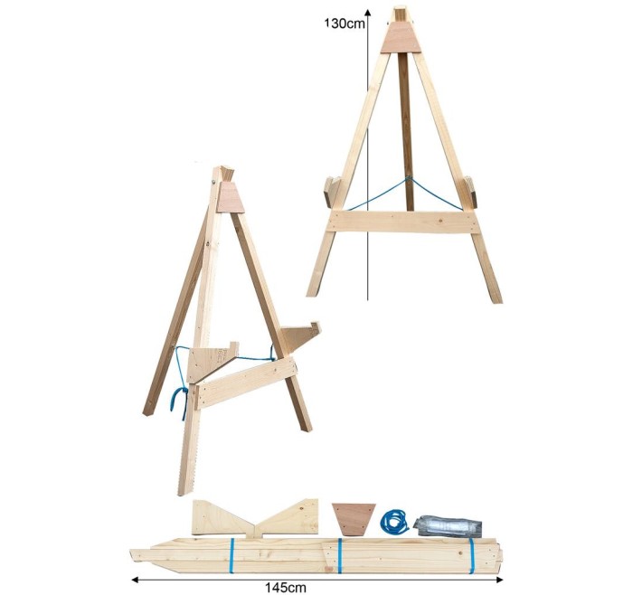 AVALON CAVALLETTO IN LEGNO A 3 GAMBE x BATTIFRECCIA MINIMO 60 cm.