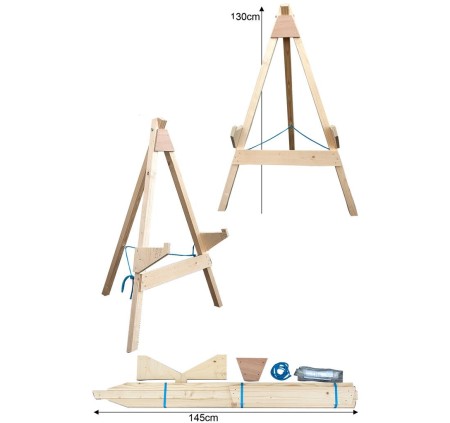 AVALON CAVALLETTO IN LEGNO A 3 GAMBE x BATTIFRECCIA MINIMO 60 cm.